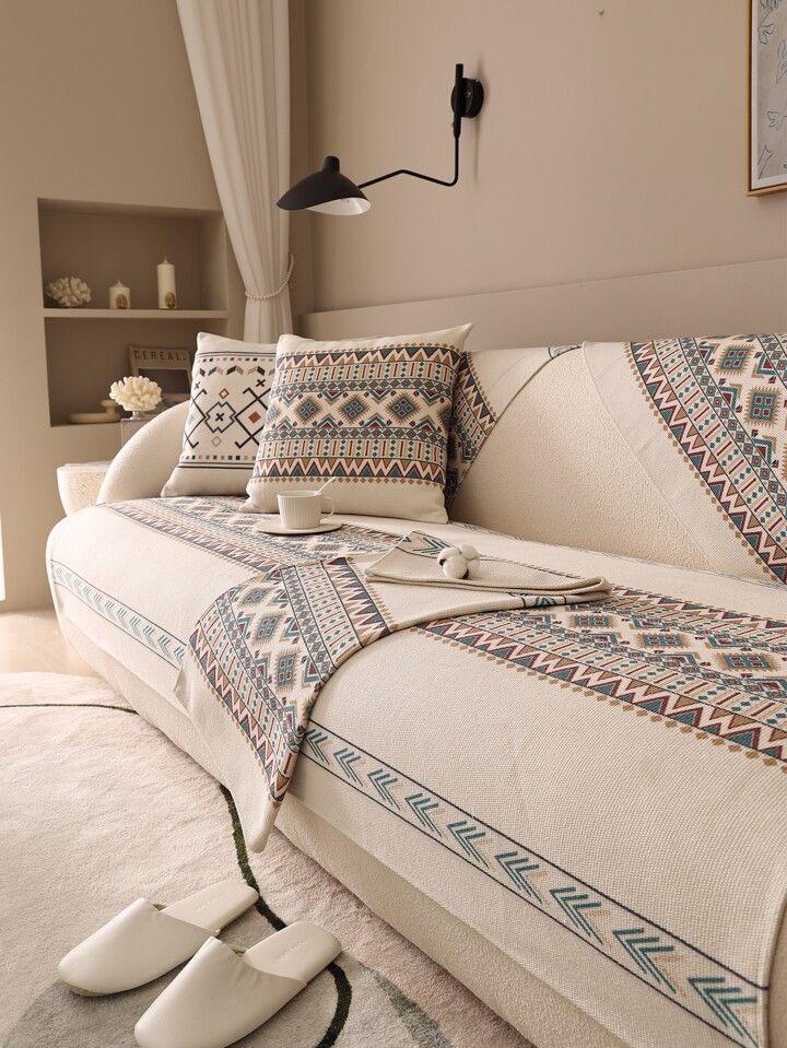 Boho Moroccan Sofa Cover Set With Cushion Covers