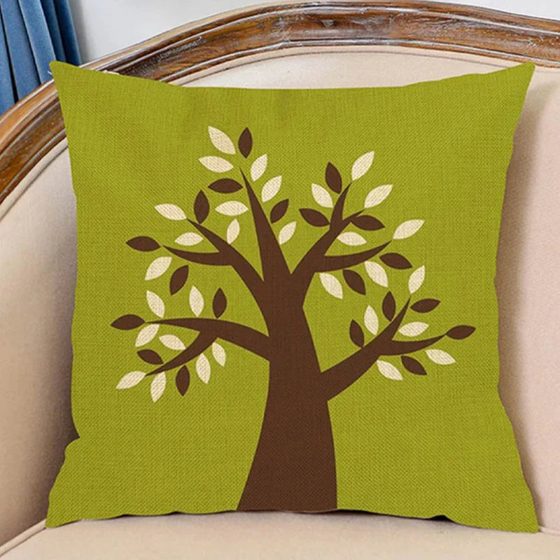 Green Plant Tree Cushion Covers Pack 5