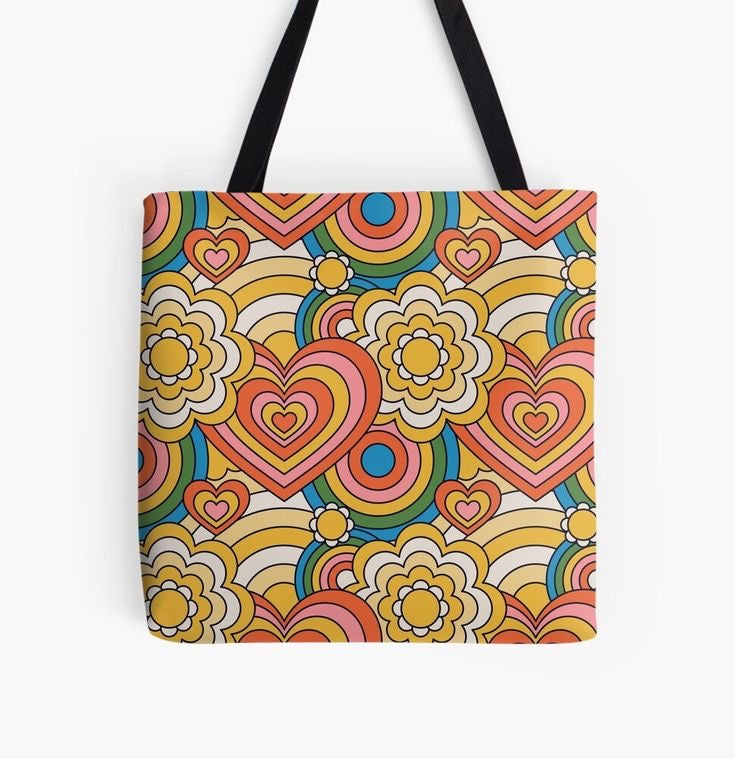 Groovy Heart Tote Bag