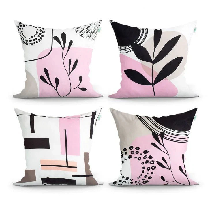 Blush Leaf Cushion Covers Pack of 4