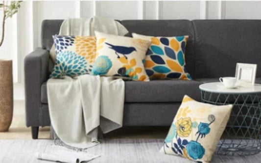 SYKTING BLUE CUSHION COVERS (PACK OF 4)