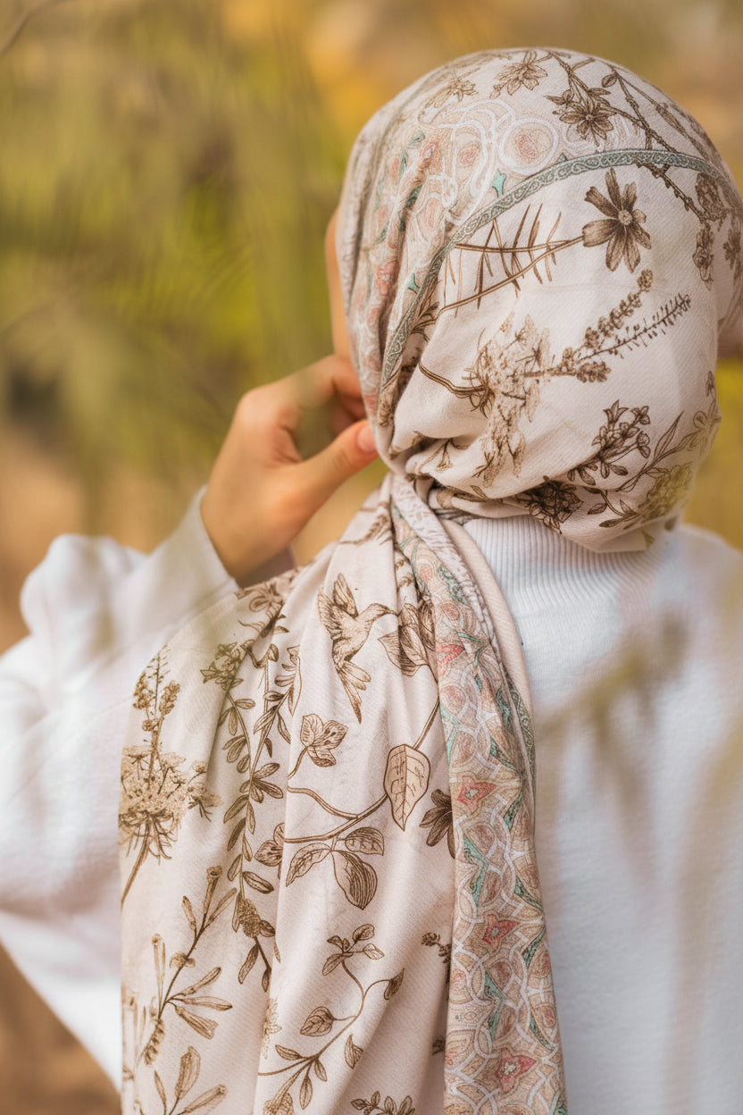 Sepia Garden Bloom Scarf