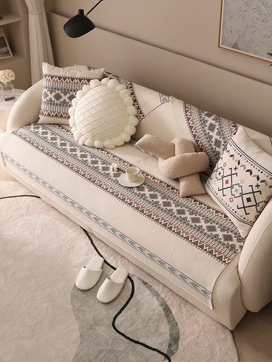 Boho Moroccan Sofa Cover Set With Cushion Covers
