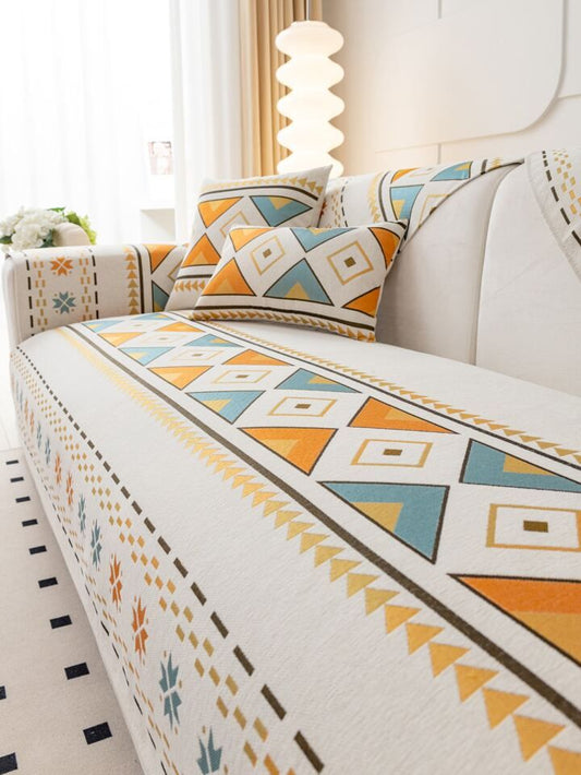 Boho Rest Sofa Cover Set With Cushion Covers