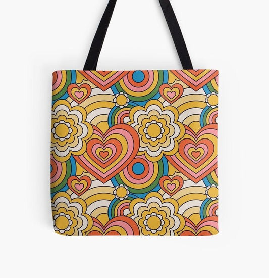 Groovy Heart Tote Bag