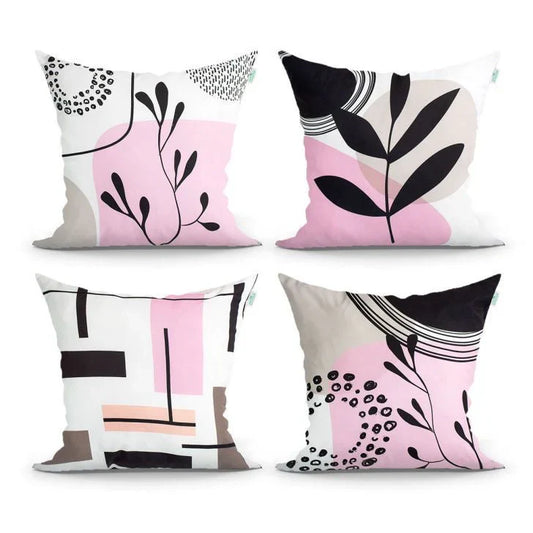 Blush Leaf Cushion Covers Pack of 4