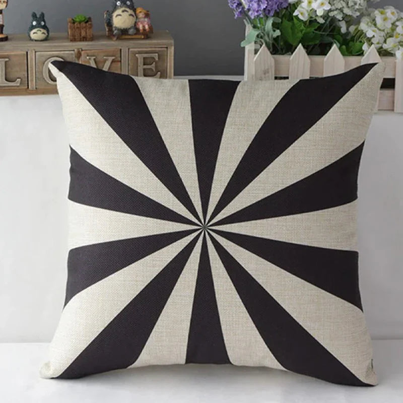 Black & White Geometric Cushion Covers (Pack of 4)