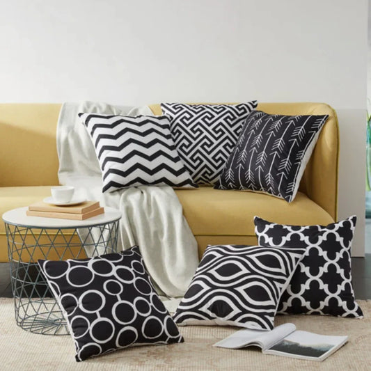 Geometric Canvas Indoor Pack of 6 (Black)