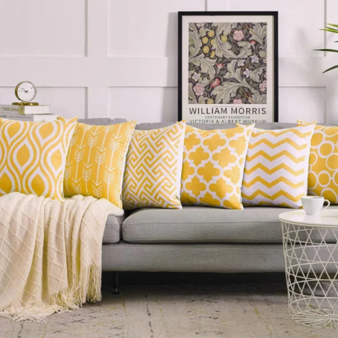 Geometric Canvas Indoor Pack of 6 (Yellow)