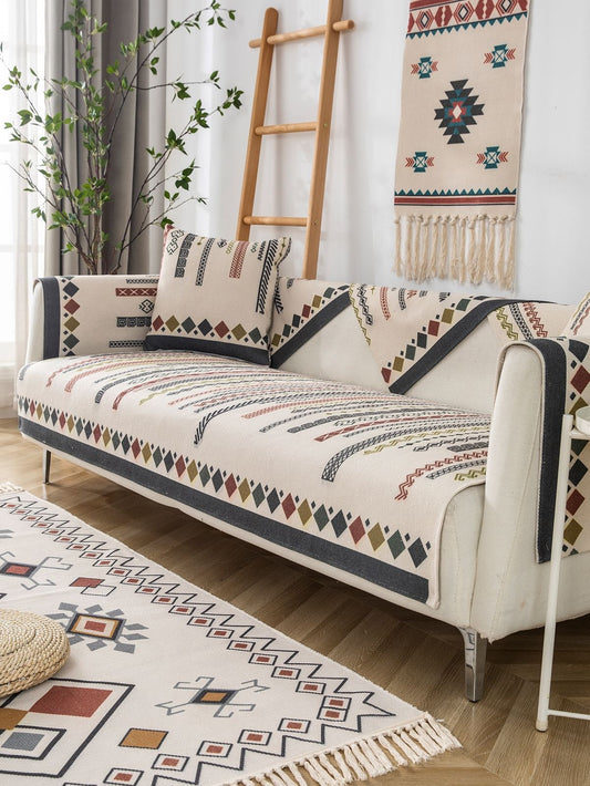 Navajo-inspired Sofa Cover Set With Cushion Covers