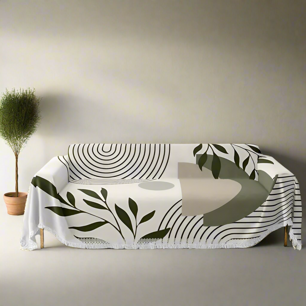 Boho Monstera Sofa Cover