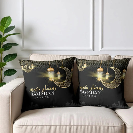 Ramadan Kareem Cushion Cover Pack of 2 (Black)