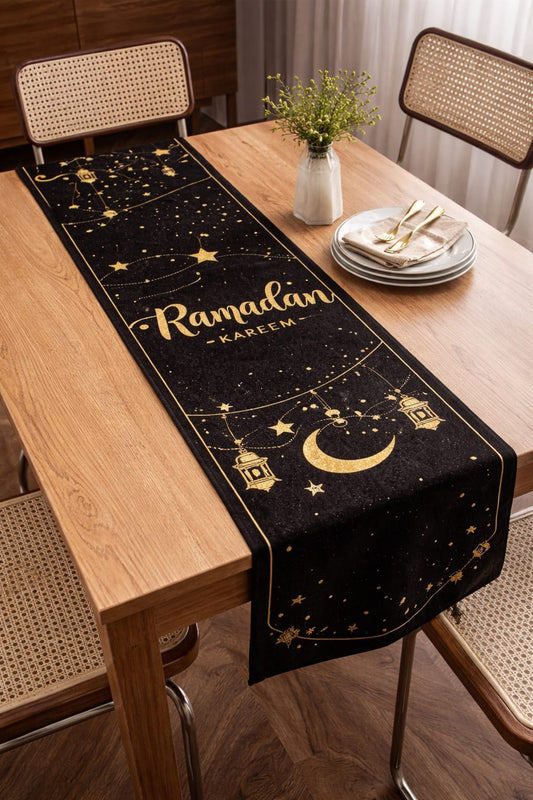 Ramzan Special Golden Table Runner